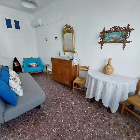 Cycladic House White And Blue In Kato Chora *