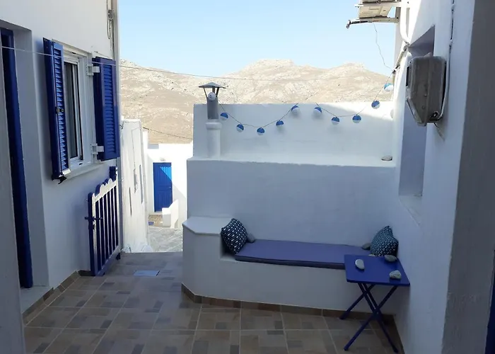 Cycladic House White And Blue In Kato Chora 펜션 *